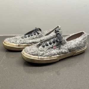 Superga Gray Wool Sneakers - Men's size 7/Women's size 8.5